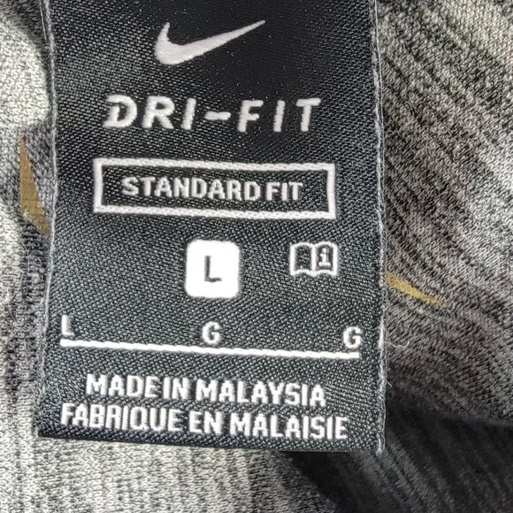 Nike Sweatshirt Hoodie Girls Sz L Gray Gold Logo Thumbholes Long Sleeve Pocket - Picture 7 of 8